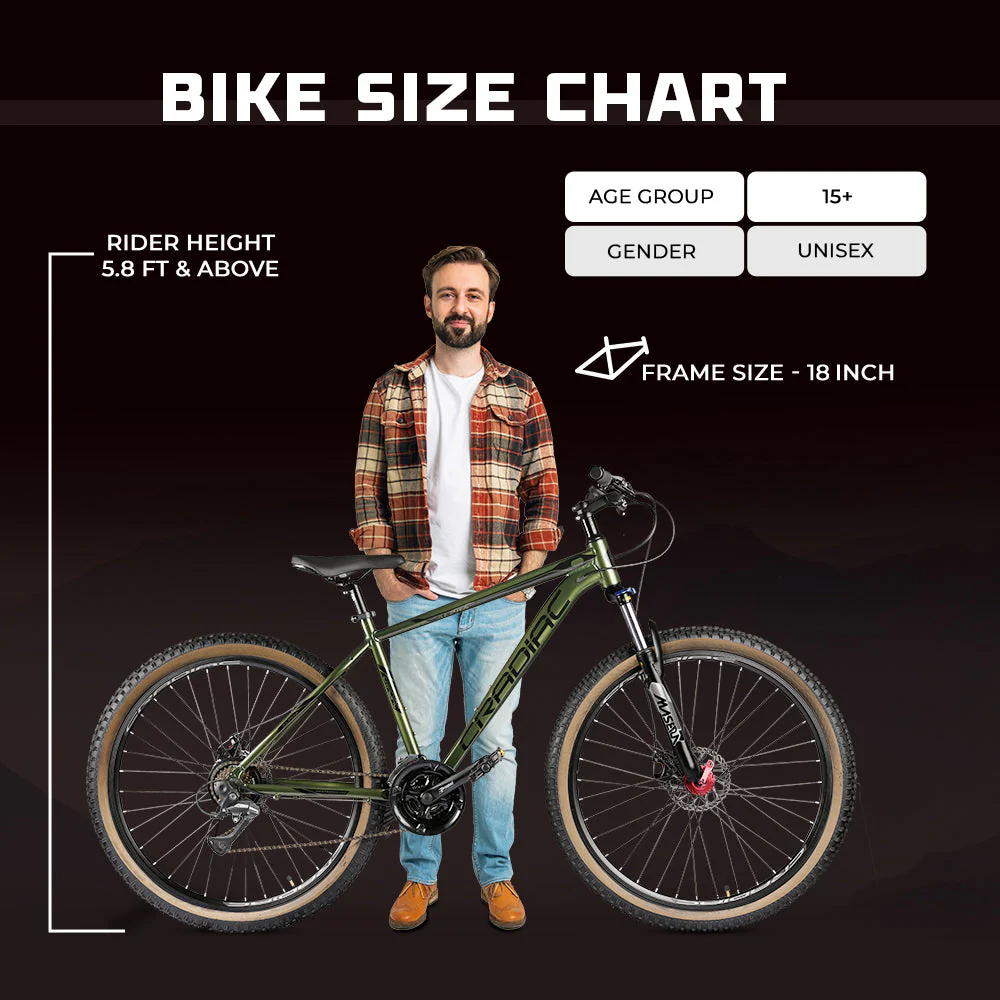 CRADIAC Alpha PRO 21 Speed 6061 Alloy Cycle 29 T 21 Speed Gear Bicycle for Men with Front Zoom Lockout Suspension & Dual Disc Brake Mountain Bike | Ideal for 15+ Years, Unisex, Frame Size : 18 inch - Image 10