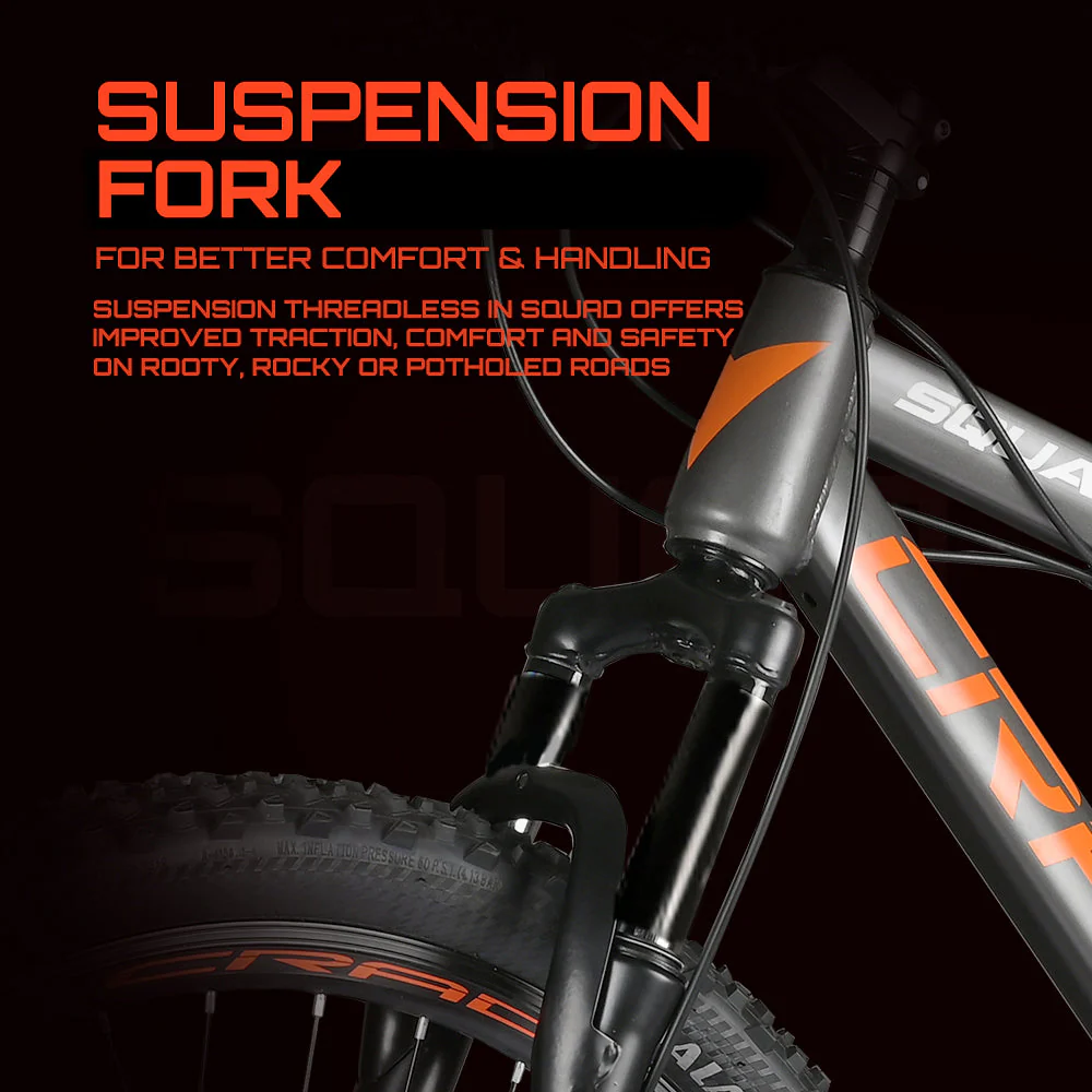 Cradiac Squad 21 Speed High Performance Steel Mountain Cycles for Men with Front Suspension & Dual Disc Brake 21 Geared MTB Bike 29 T | Ideal for 15+ Years, Unisex, Frame Size : 18.5 inch - Image 5