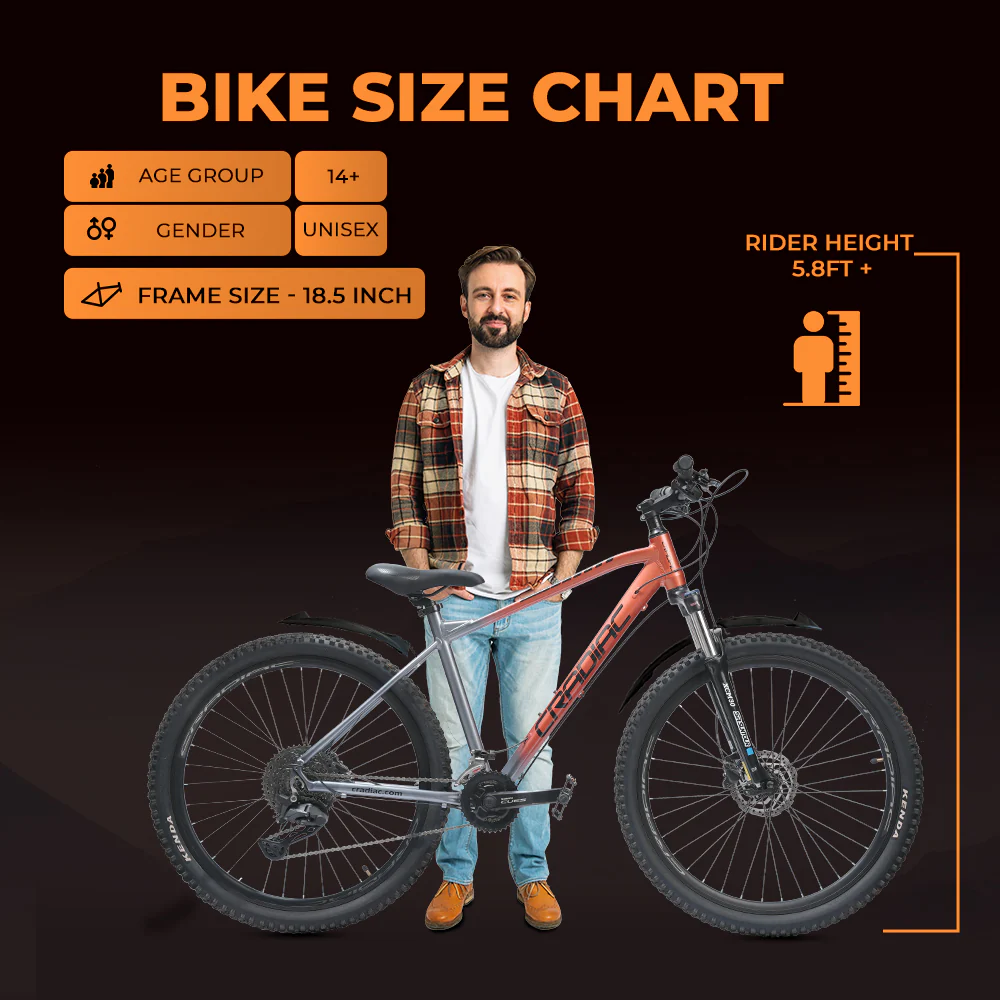 CRADIAC - XC 3000 | 2x11 Speed Gear Cycle | 27.5" Inch Mountain Bike | Hydraulic Disc Brakes | SR SUNTOUR Lockout Suspension | High Performance Alloy Frame | for 14+ Boys/Girls/Men - Image 4
