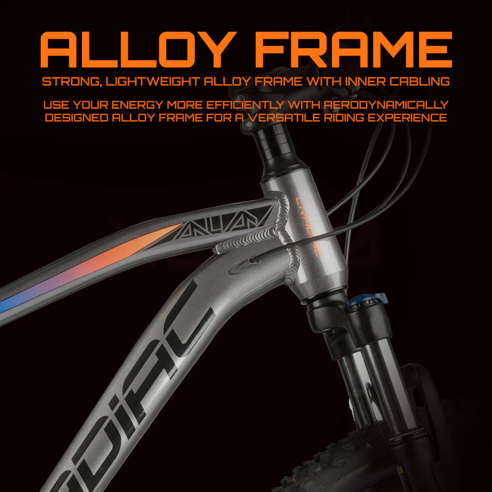 Cradiac XC 900 24 Speed 6061 Alloy Cycle 27.5 T 24 Geared Bicycle for Men with Front Zoom Lockout Suspension & Dual Disc Brake Mountain Bike | Ideal for 14+ Years, Unisex, Frame Size : 18 Inch, Grey - Image 7